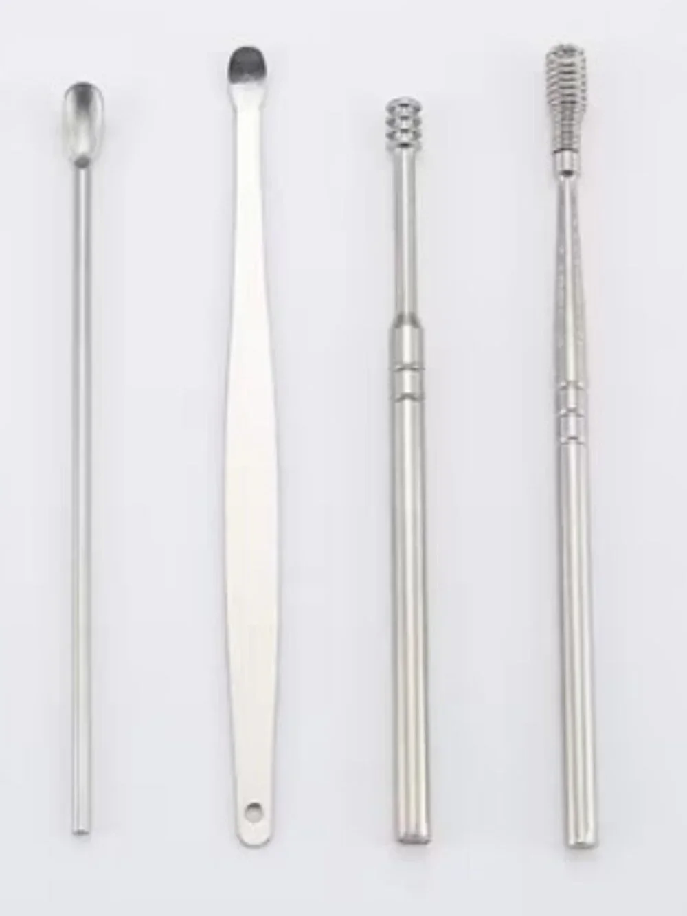 [NEW] Men's Stainless Steel 360° Spiral Earwax Cleaner Tool Set + Leather Case